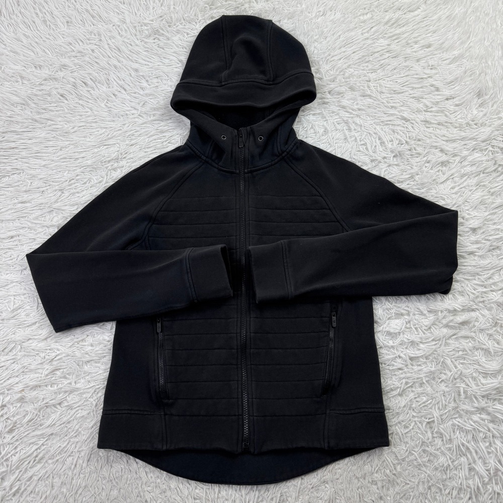 Lululemon Sweater Womens 4 Black Fleece Be True Hoodie Sweatshirt Full Zip - Picture 1 of 10